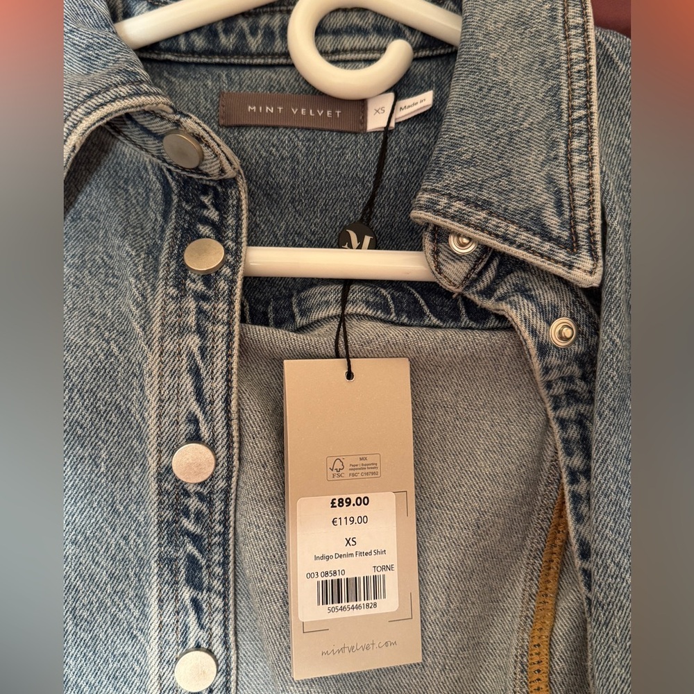 Mint velvet denim fitted shirt.